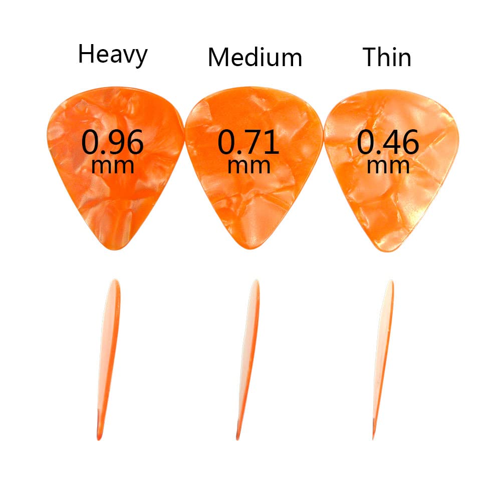 Hyshina Guitar Picks, 30 Pack Celluloid Guitar Pick Plectrums Sampler For Acoustic, Electric Or Bass Guitars, Random Colors (Med